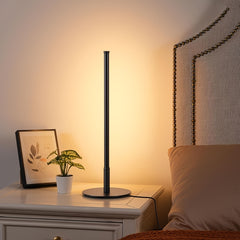 Auryn Cilindra – lampara mesita de noche LED moderna con pantalla cilíndrica acrílica