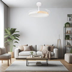 Lumen Ventilador de Techo con Luz LED Regulable, Aspas Retráctiles Invisibles, Motor DC y Temperatura de Color Ajustable 3000K-4000K-6000K
