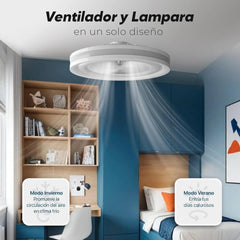 Prisma Ventilador de Techo con Luz LED RGB Regulable, Motor DC 36W, 5 Aspas y 6 Velocidades Ajustables con Mando a Distancia