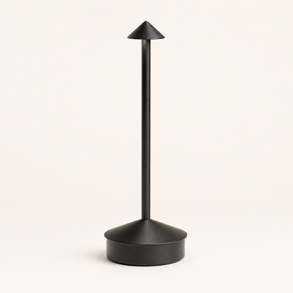 Cima - Lámpara de Mesa Inalámbrica Recargable - Luz Cálida Regulable y Brillo Ambiental 360° negro