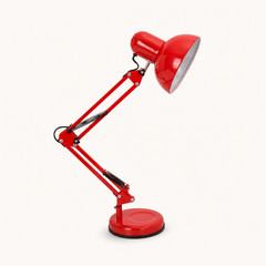Compás Lámpara Escritorio LED Articulada con Brazo Ajustable y Base Estable rojo