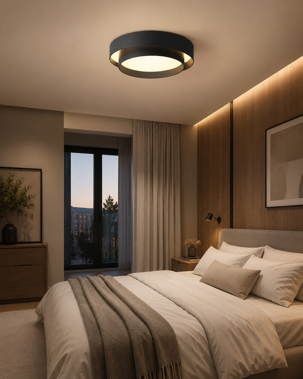 Estrato Lámpara de Techo LED Regulable Minimalista Redonda – Plafón Moderno para Dormitorio y Salón negro 2