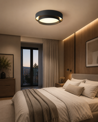 Estrato Lámpara de Techo LED Regulable Minimalista Redonda – Plafón Moderno para Dormitorio y Salón negro 2