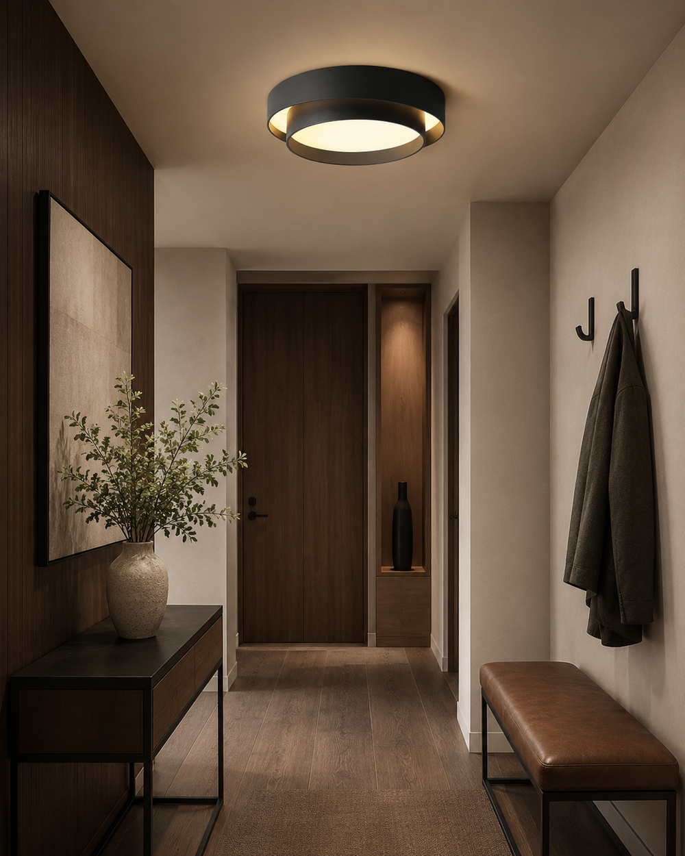 Estrato Lámpara de Techo LED Regulable Minimalista Redonda – Plafón Moderno para Dormitorio y Salón negro 5
