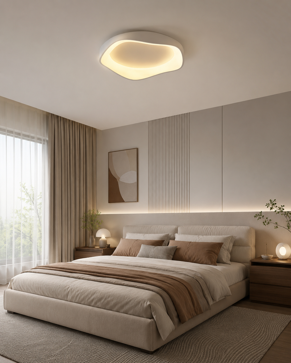Guijarro – Lámpara de Techo LED Moderna Regulable con Mando a Distancia blanco 3