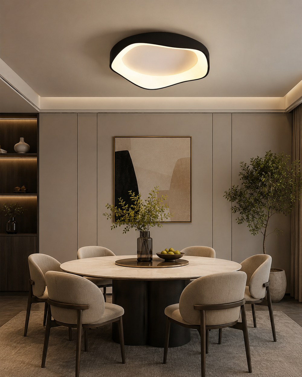 Guijarro – Lámpara de Techo LED Moderna Regulable con Mando a Distancia negro 3