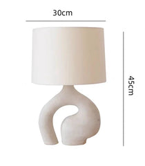Nuba lampara de mesa minimalista de resina y pantalla de tela