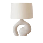 Nuba lampara de mesa minimalista de resina y pantalla de tela