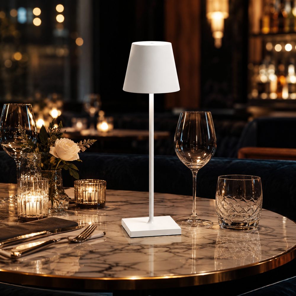 Lámpara de mesa inalámbrica recargable blanco 6