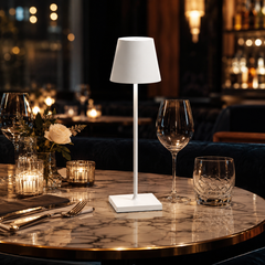 Lámpara de mesa inalámbrica recargable blanco 6