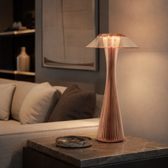 Lampara de Mesa Sin Cable LumiFree – Lámpara inalámbrica recargable minimalista oro rosa 6