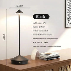 Lámpara de Mesa Inalámbrica - Iluminación de 360°, Luz Cálida Ajustable