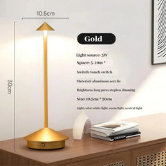Lámpara de Mesa Inalámbrica - Iluminación de 360°, Luz Cálida Ajustable