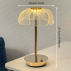 Cristaluna Brisa lampara de mesa sin cable LED táctil regulable con carga USB-C/Type-C (1W)