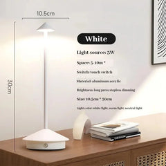 Lámpara de Mesa Inalámbrica - Iluminación de 360°, Luz Cálida Ajustable