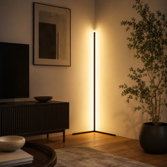 Trazo Lámpara de pie moderna LED de esquina, minimalista con mando a distancia 6