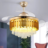 Ventilador de techo Opala de 42 pulgadas con tulipa de cristal, luz LED integrada y mando a distancia