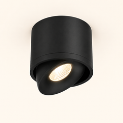 Vesta - Foco Downlight de Superficie LED Orientable de Aluminio para Techo negro