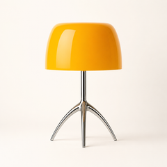Yema Lámpara de Mesa LED Retro con Cúpula de Cristal y Trípode de Latón naranje
