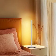 Auryn Cilindra – lampara mesita de noche LED moderna con pantalla cilíndrica acrílica