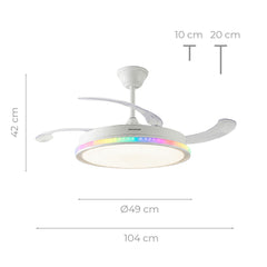 Lumara Ventilador de techo con luz LED RGB Tamano