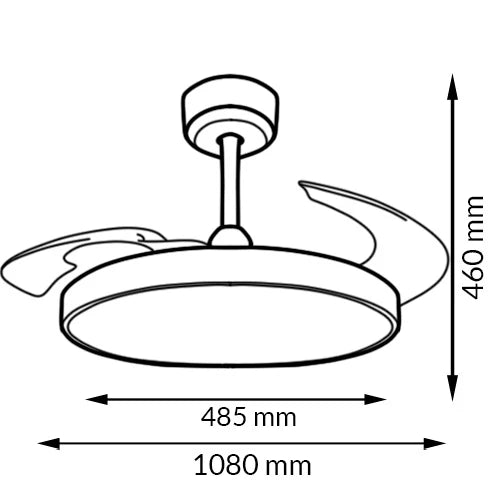 Lumen Ventilador de Techo con Luz LED Regulable, Aspas Retráctiles Invisibles, Motor DC y Temperatura de Color Ajustable 3000K-4000K-6000K