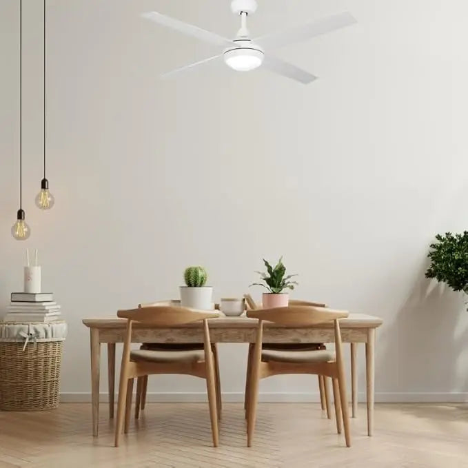 Hélix Ventilador de Techo con Luz LED, Motor DC 60W, 6 Velocidades Silenciosas y Temporizador Programable
