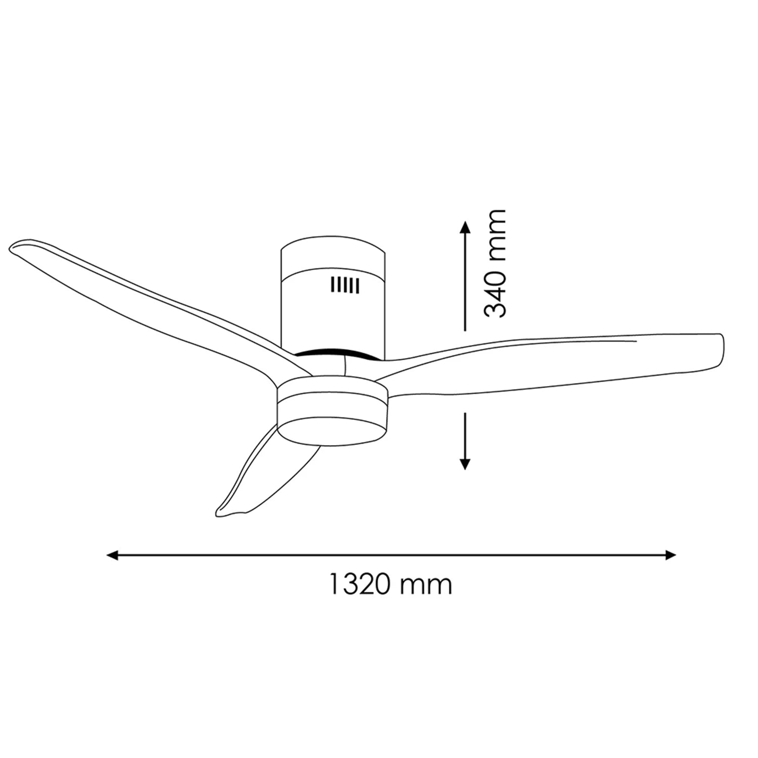 Austro Ventilador de Techo con Luz LED Regulable, Motor DC 40W, Apto para Exterior, 3 Aspas de Madera y Mando a Distancia
