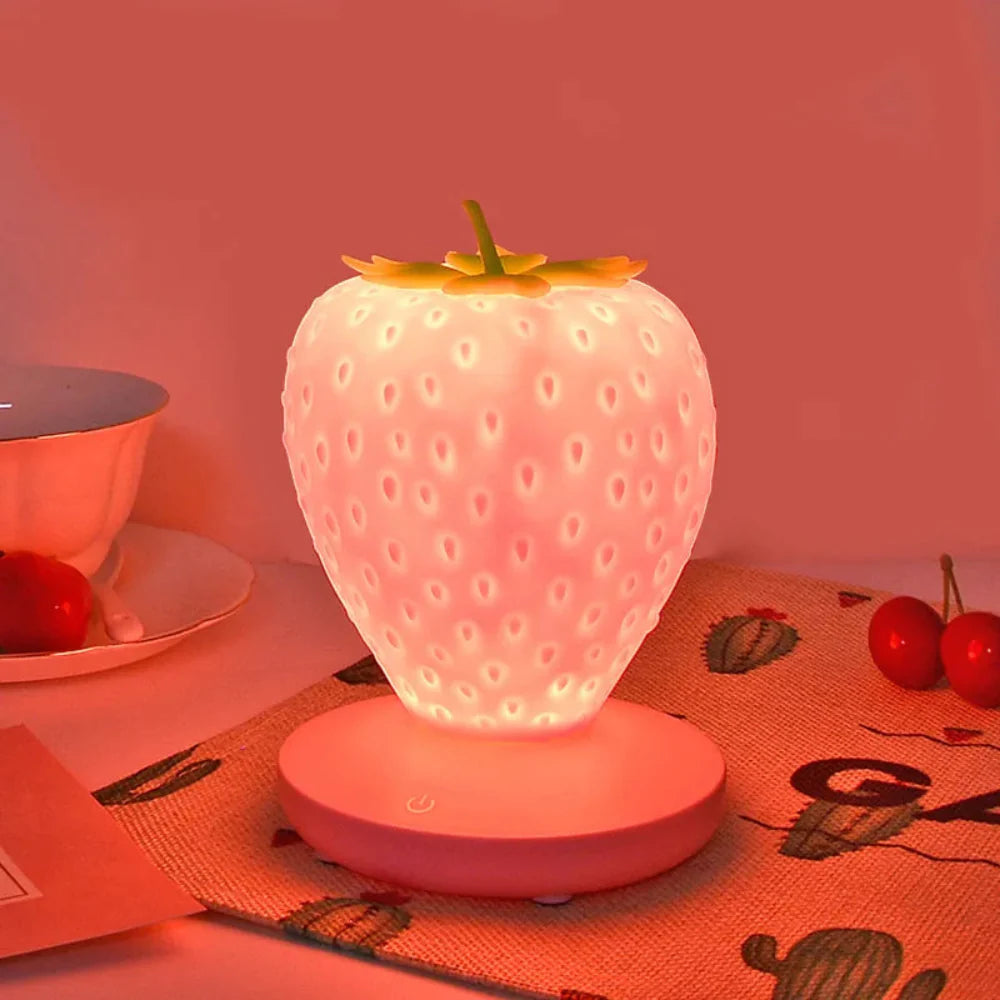 BerryGlow - Lámpara de mesa LED moderna con forma de fresa