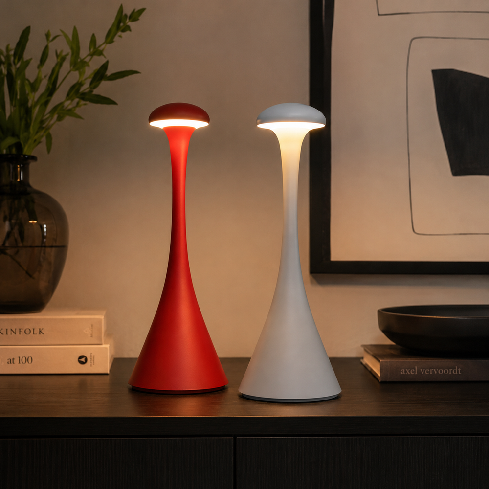 Cáliz Lámparas de Mesa Inalámbricas rojo y blanco