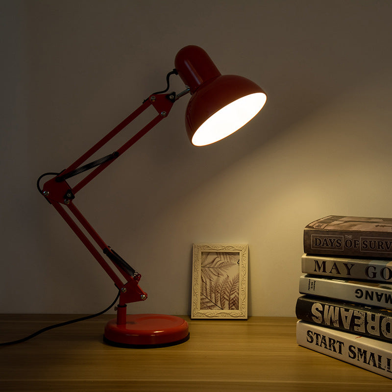 Compás Lámpara Escritorio LED Articulada con Brazo Ajustable y Base Estable rojo 3