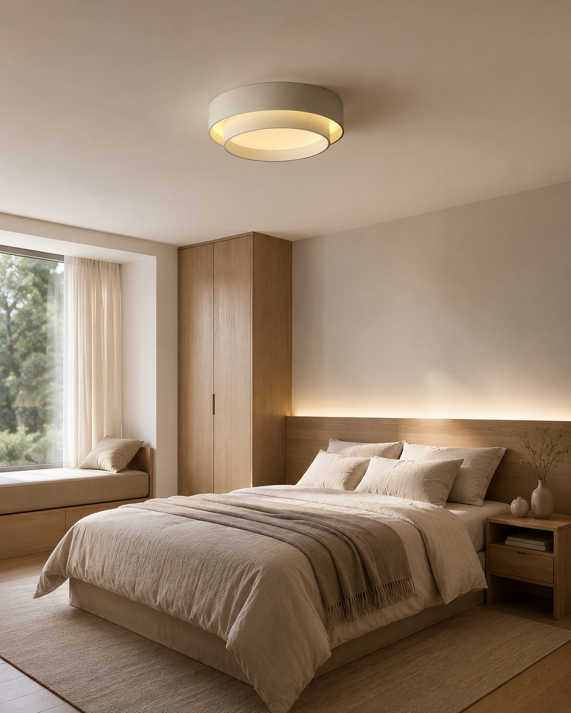 Estrato Lámpara de Techo LED Regulable Minimalista Redonda – Plafón Moderno para Dormitorio y Salón blanco 4