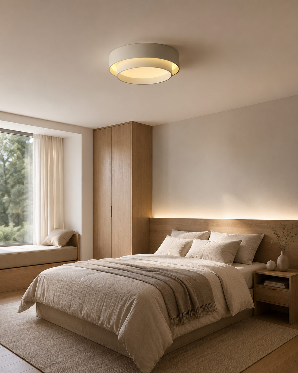 Estrato Lámpara de Techo LED Regulable Minimalista Redonda – Plafón Moderno para Dormitorio y Salón blanco 4