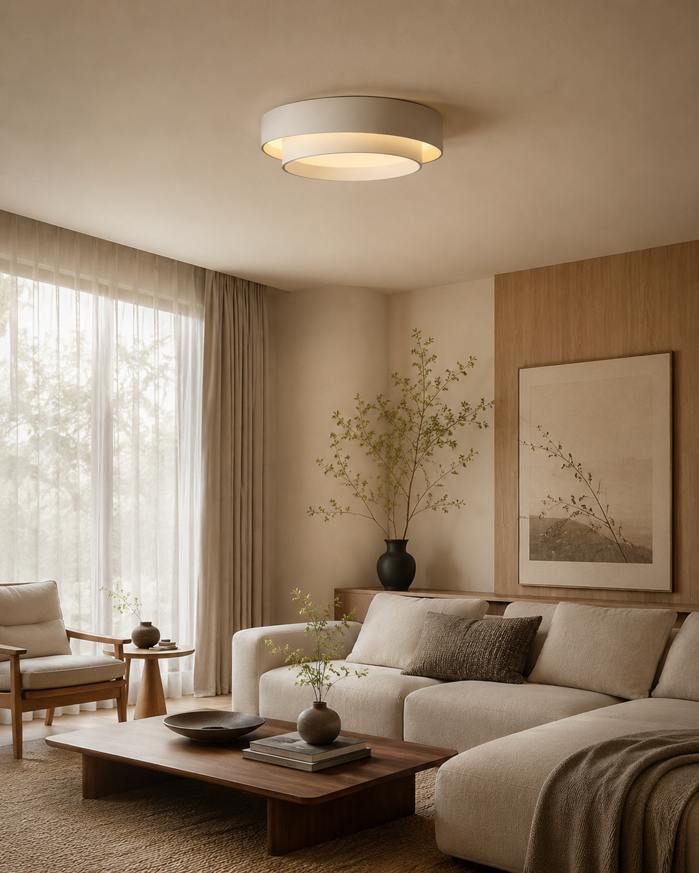 Estrato Lámpara de Techo LED Regulable Minimalista Redonda – Plafón Moderno para Dormitorio y Salón blanco 5