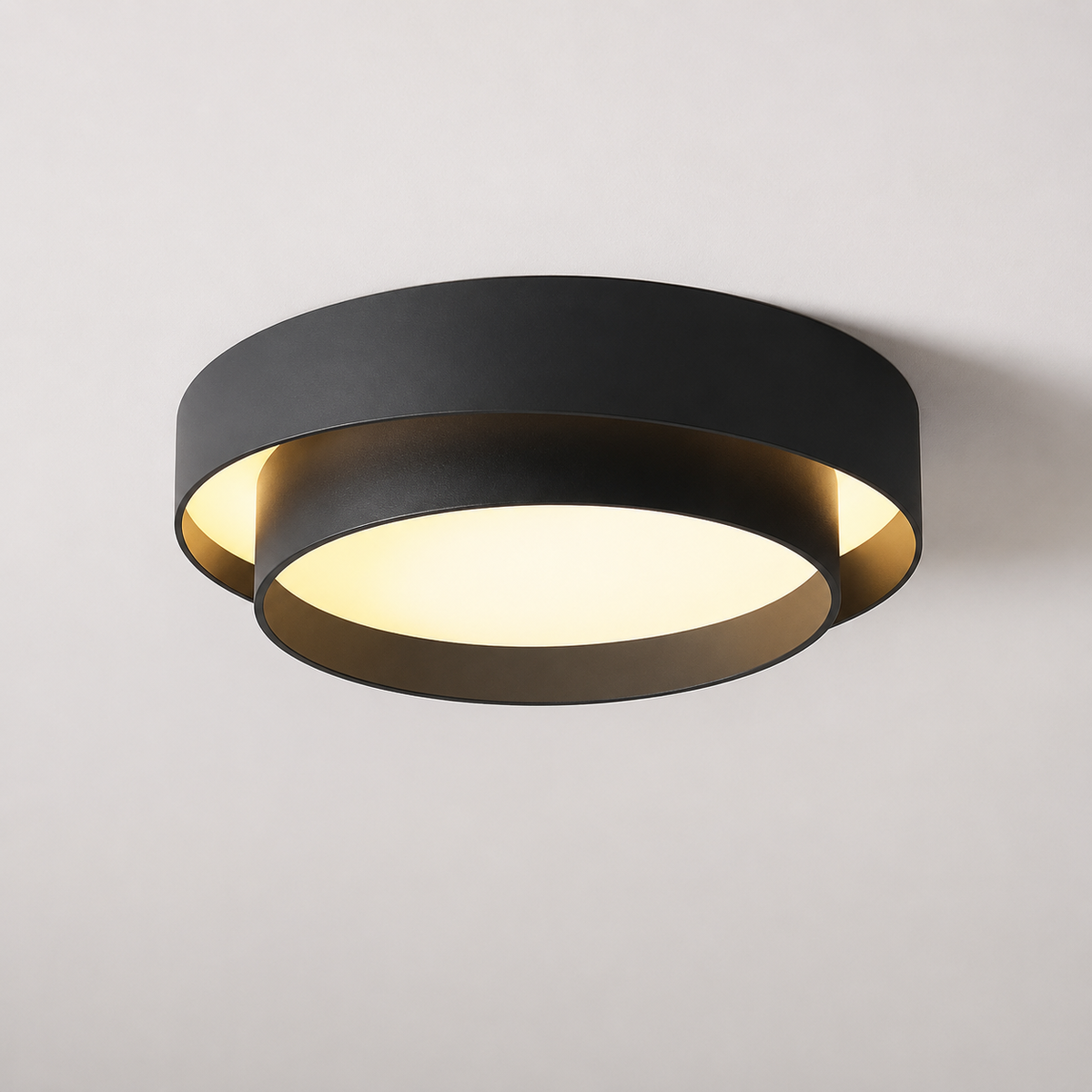 Estrato Lámpara de Techo LED Regulable Minimalista Redonda – Plafón Moderno para Dormitorio y Salón negro