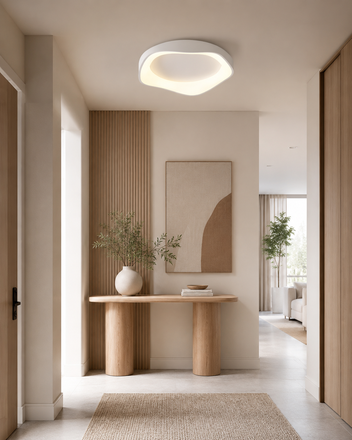 Guijarro – Lámpara de Techo LED Moderna Regulable con Mando a Distancia blanco 4