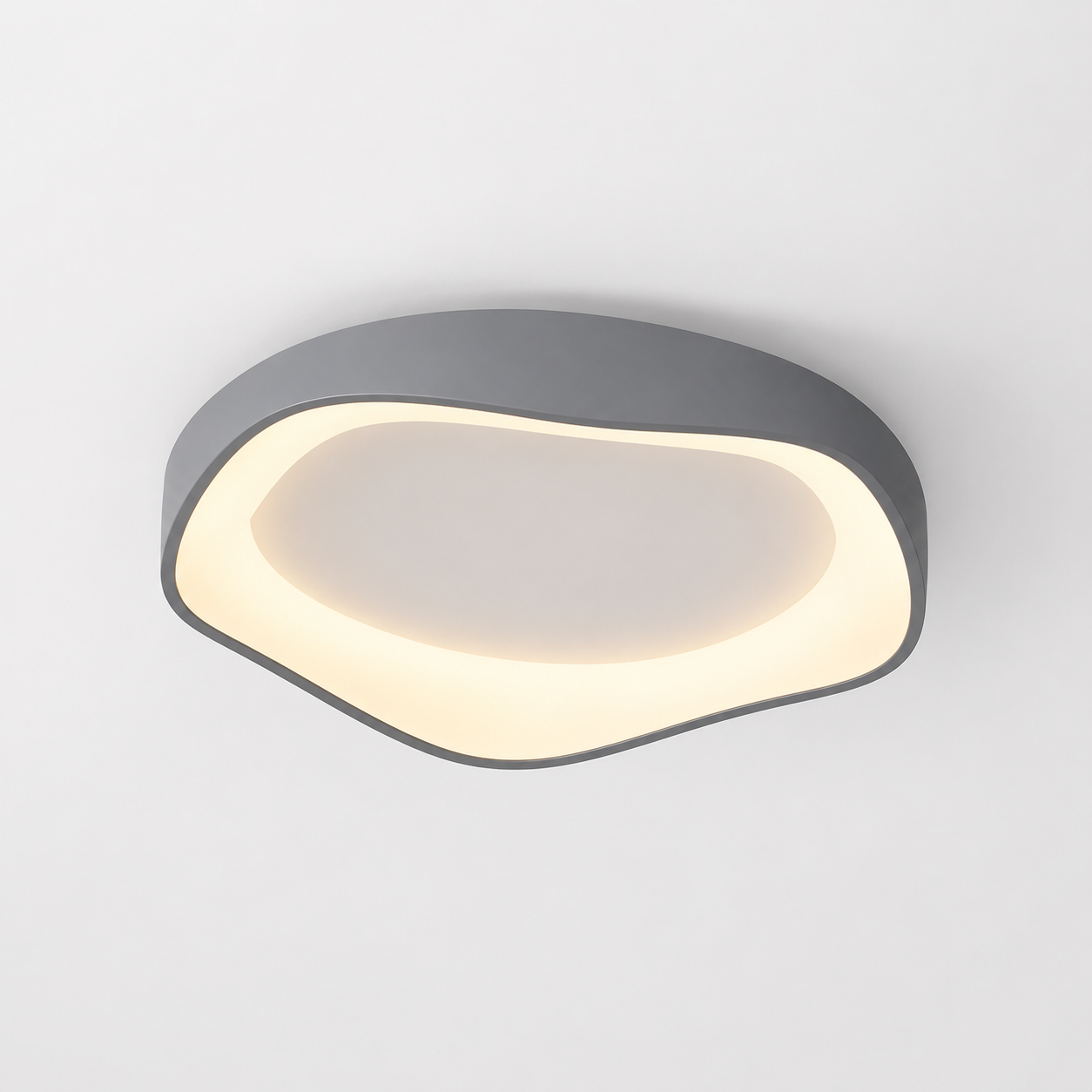 Guijarro – Lámpara de Techo LED Moderna Regulable con Mando a Distancia gris