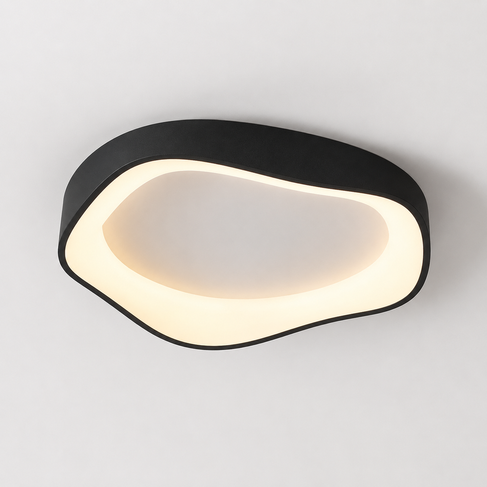 Guijarro – Lámpara de Techo LED Moderna Regulable con Mando a Distancia negro