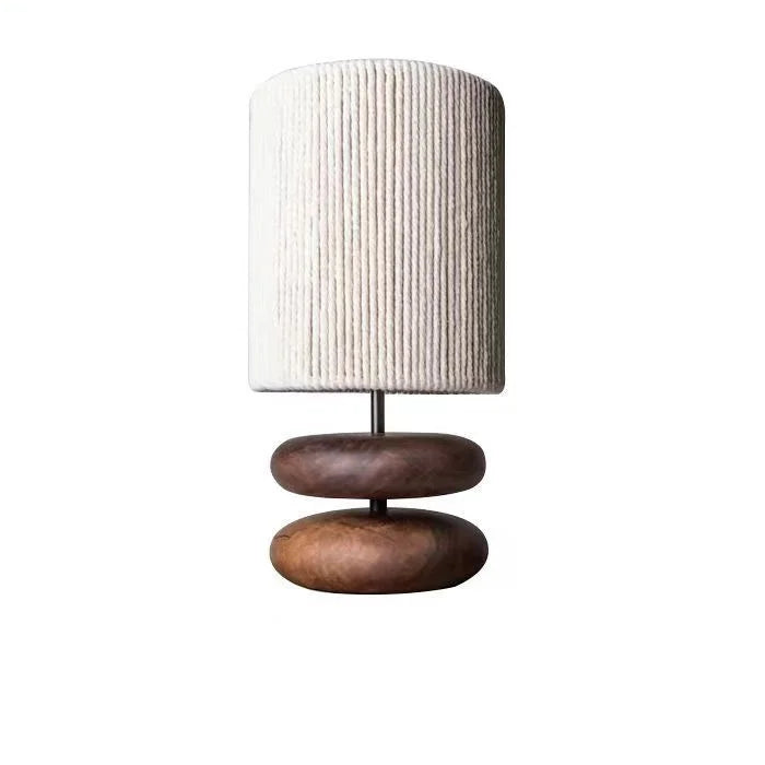 Toscana lampara de mesa retro con pantalla textil