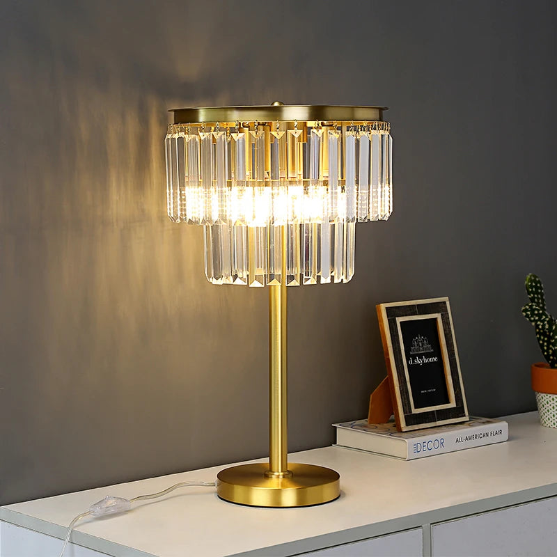 Aurelia Cuarzo lámpara de mesa moderna dorada LED
