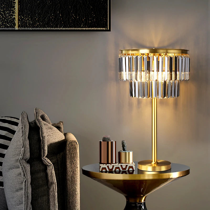Aurelia Cuarzo lámpara de mesa moderna dorada LED