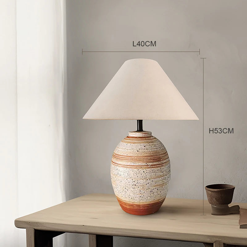 Alboría Cerámica – Lámpara de Mesa Artesanal Retro