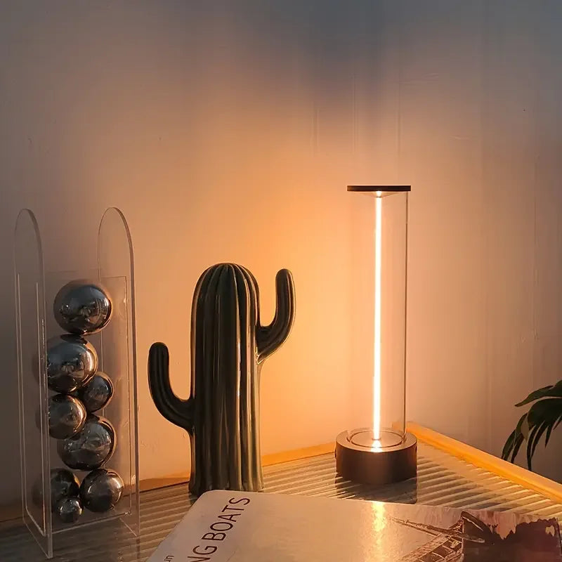 NébulaVela lámpara mesita de noche sin cable LED táctil con carga Type-C