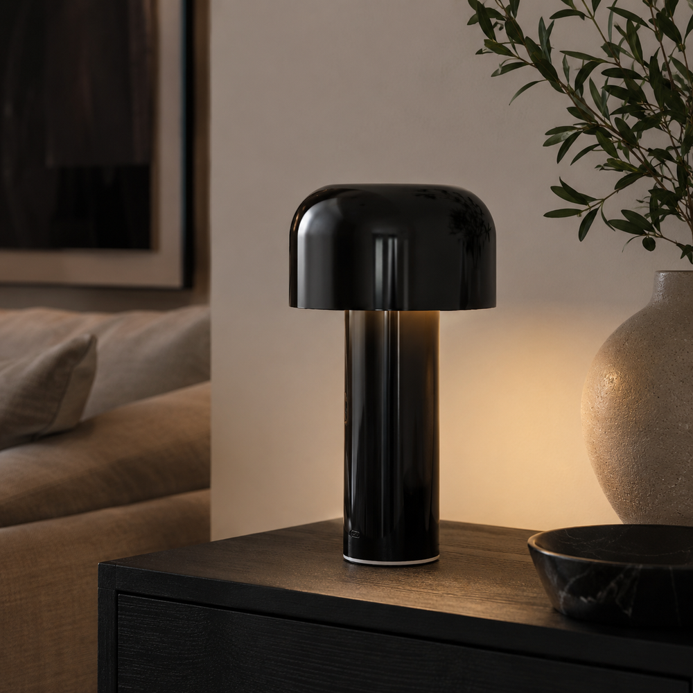Lámpara de mesa táctil inalámbrica: luz cálida a fría, delgada y portátil negro 3