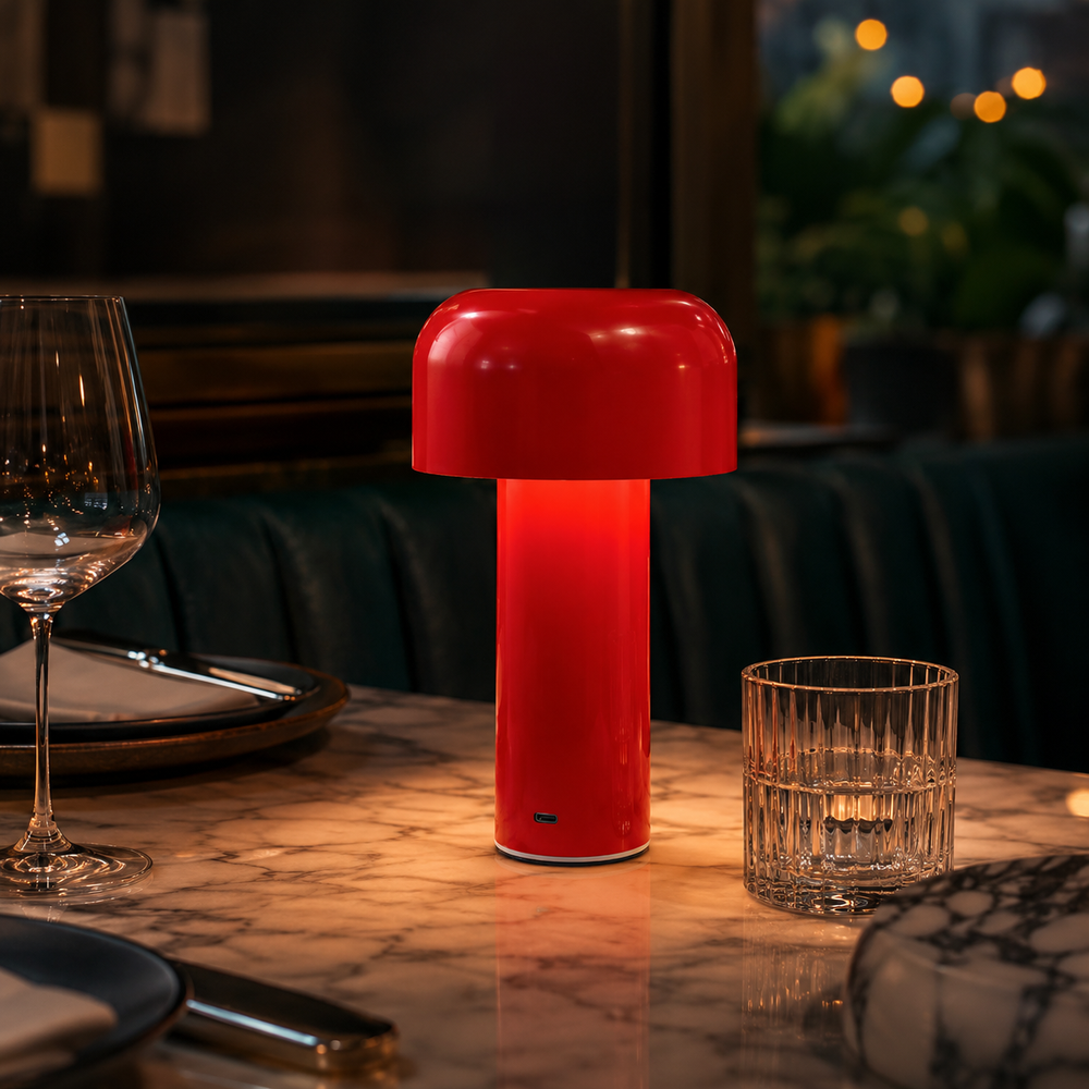 Lámpara de mesa táctil inalámbrica: luz cálida a fría, delgada y portátil rojo 3