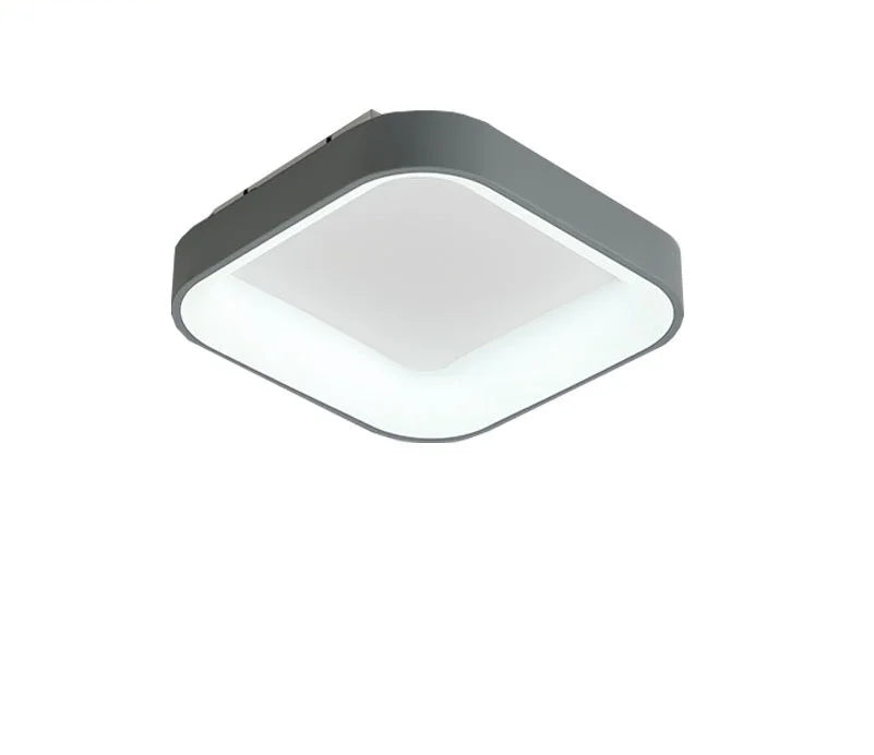 Lámpara de techo LED moderna cuadrada Kubo de montaje en superficie vista de producto sobre fondo blanco