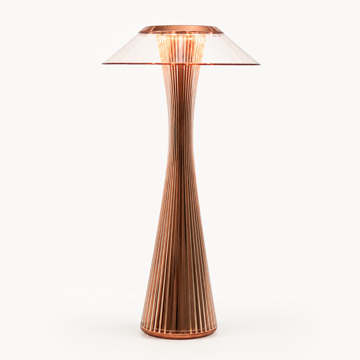 Lampara de Mesa Sin Cable LumiFree – Lámpara inalámbrica recargable minimalista oro rosa