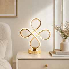 Lira Lámpara de Mesa LED Dorada con Diseño Curvado Moderno Regulable Táctil 2