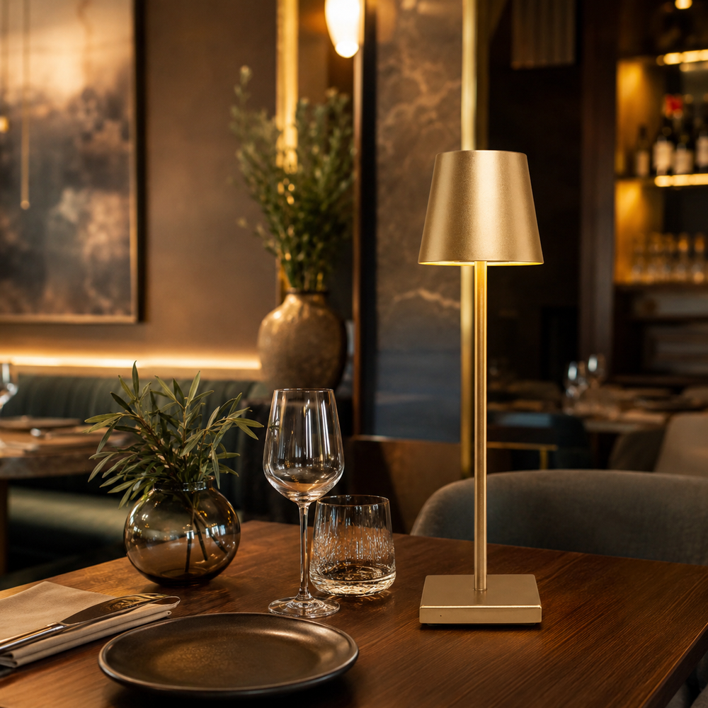 Nébula Minimal Lampara de mesa sin cable restaurante