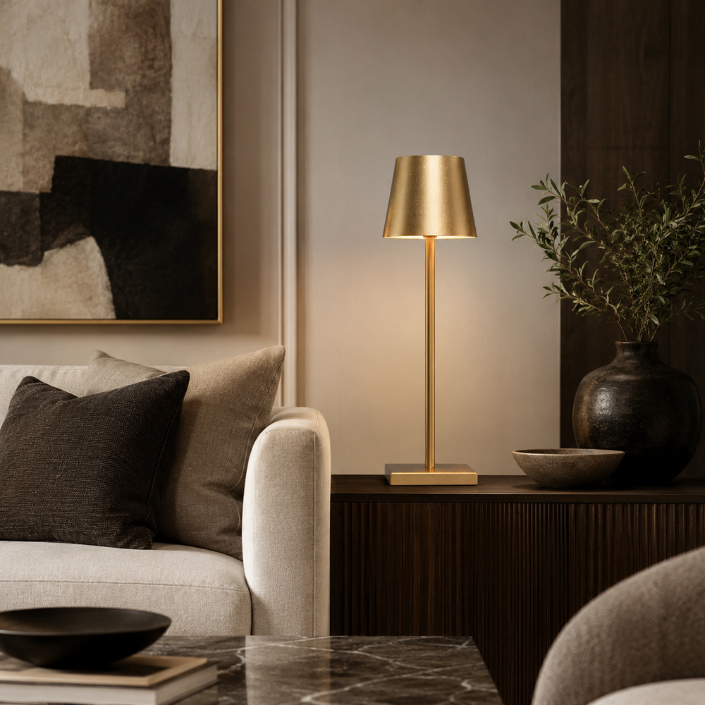 Nébula Minimal Lampara de mesa sin cable salon oro